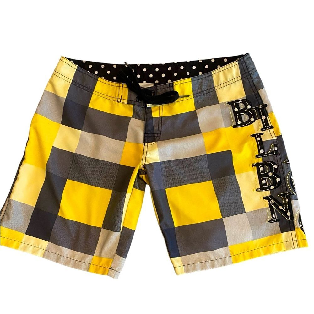Vintage juniors billabong plaid swimtrunks / shorts size 3 EUC Y2K beachwear